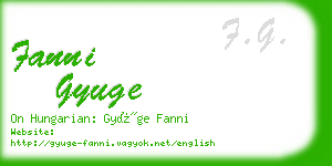 fanni gyuge business card